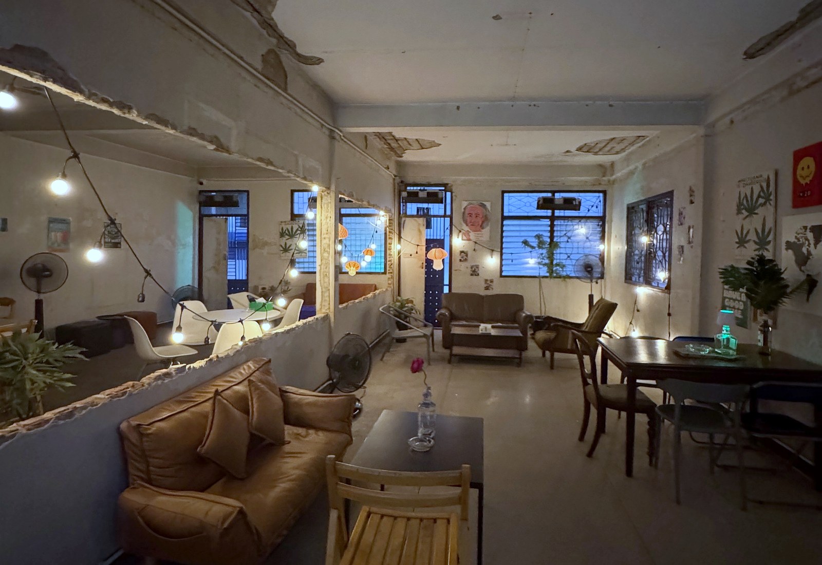 Minimal craft cannabis dispensary interior in Bangkok